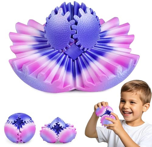 Gear Ball Fidget Spielzeug für Kinder Erwachsene 3D Gedruckt Stressabbau Zahnrad Kugel Büro Weihnachten Ostergeschenke Geburtstagsgeschenke Sensorisches Spielzeug(Orchidee,6cm)