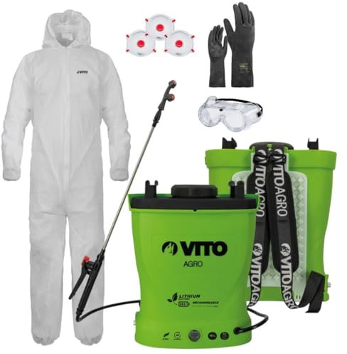 VITO - Elektrischer Drucksprüher mit Lithium-Akku, 12 V/8 Ah, 16 l, 6 bar, Ladegerät für Pflanzen, Garten, Dächer