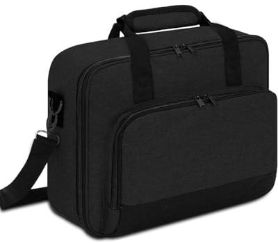 Hosoncovy Projector Carrying Case with Accessories Pockets Projector Travel Storage Bag Projector Organizer Carrier for Epson/BenQ/ViewSonic and Other Brand Projector