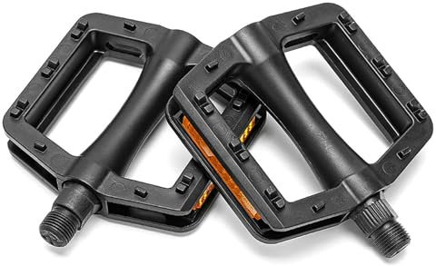 Pedale Fahrrad Pedale Set für Cube Reaction Hybrid, rutschfest & Langlebig Flat Pedale, Einfache Installation Fahrradpedalwechsel mit Reflektorstreifen