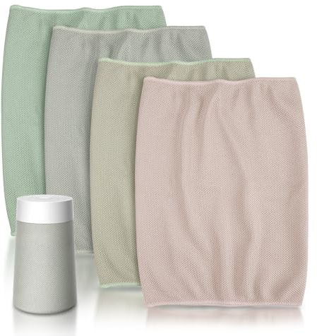Leemone Pre-Filter Replacement for BLUEAIR 411i Max & 411a Max, 4 Pack | Washable & Reusable Fabric; Dust, Pollen & Pet Hair Pre-Filtration; Main Filter Protection; Grey, Beige, Green & Pink