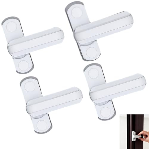 4 Pack Sash Jammer Lock Kit for Windows & Doors, Complete Security Set with 4 Locks, 4 Striker Plates & Screws/Caps, Easy DIY Install for Enhanced Home Security