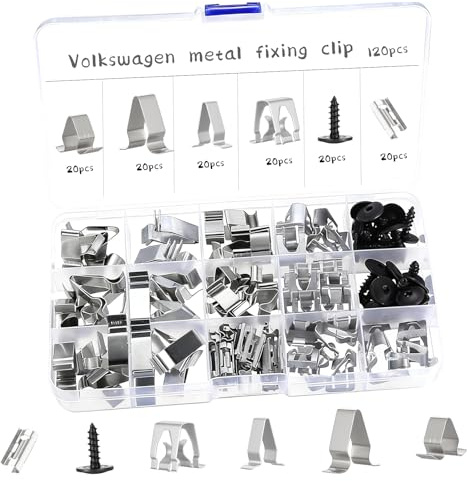 120 Stück Befestigungs Metall Clips, Auto Vordertür Innenverkleidung Metall Befestigungsclips Auto Federclips Klammern Türverkleidung Clip Set für Befestigen Reparieren Autoteil