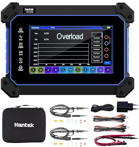 TO1112D Hantek Tablet-Oszilloskop, 110MHz 2CH OSC mit Multimeter Generator | 2-Kanal Digital-Oszilloskop, Arbiträrer Wellenformgenerator, tragbares Design für Elektronikprüfung