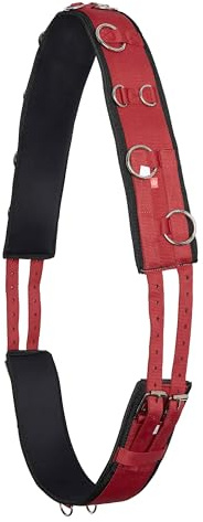 Imperial Riding Longiergurt „IRH Deluxe“, Polyester mit Neoprenfütterung und Metallringen, Tango Rot, Full