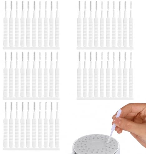 Gsbnjuy 50 Pcs Shower Head Cleaning Brush Small Shower Nozzles Cleaner Tool | Multifunctional, Anti-Clogging Clean Brush, Portable Shower Head Cleaner Set, for Small Hole, Straws, Home, Travel, Bathroom