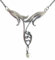 Halskette Lilien 925 Silber Perle Jugendstil
