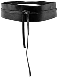 PIECES Damen Vibs Leather Tie Waist Belt Noos Gürtel, Schwarz,75