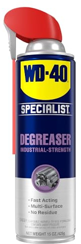 WD-40 Specialist Degreaser with Smart Straw, Heavy-Duty Degreaser for Breaking Down Grease on Engines, Heavy Machinery, Power Equipment and Metal Tools, Industrial Strength Fast-Acting Formula, 15 Oz