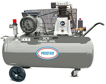 PRODAIR PRODAIR200H Compresseur 200 Litres Courroie 3 CV /230 V, Gris