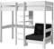 Vipack 'Autobett piolzb14 Pino Hochbett mit Sessel weiß Kiefer 208 x 105 x 174,4 cm