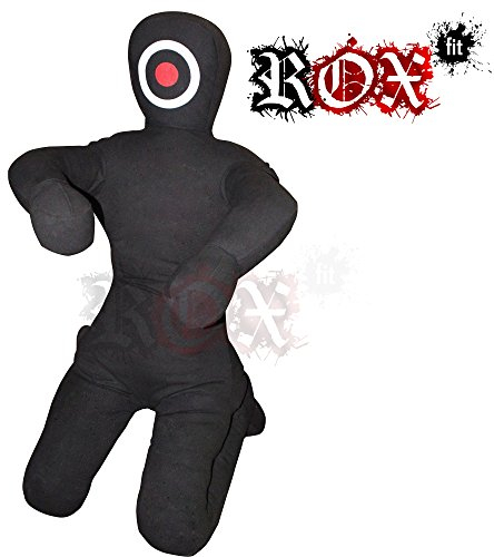 Grappling Dummy ROX Fit Gemischte Kampfkunst (MMA) Realistische Judo Boxsack brazilaian jiujistsu Trainingstasche Grappling Dummy – Sitzposition – Hände vorne Schwarz