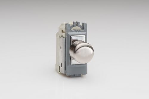 Varilight Intermediate Push On/Off Switch Module (Dummy Dimmer) 6A (1 Grid Space) Steel