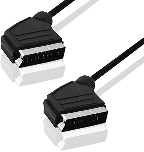BestPlug 5 m 21pol Câble péritel Péritel câble belegt Complet 1 x Péritel mâle vers 1 x Prise péritel Noir (modèle amélioré v.1.08)
