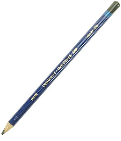 Derwent Inktense Permanent Watercolour Single Pencil, Indian Ink (2020), 4mm Premium Core Strength, Water-Soluble, Ideal for Drawing, Colouring & Painting on Paper & Fabric, Professional Quality (2301896)