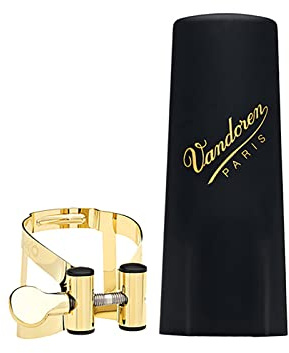 Vandoren LC58GP Tenor Saxophone M/O Ligature with Plastic Cap, Gold