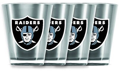 Duck House NFL Oakland Raiders Isoliertes Schnapsglas aus Acryl, 4 Stück