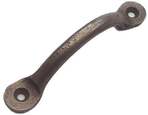 Ironmongery World Cast Iron Antique Kitchen Cabinet Door Cupboard Drawer D Bow Penny Pull Handles - 4 Inch / 100mm - Antique Wrought Iron