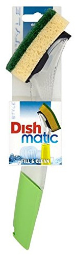 Dishmatic Fillable Washing Up Brush with Heavy Duty Sponge