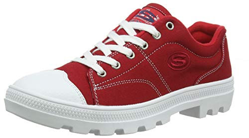 Skechers Damen Roadies-true Roots Sneaker, Red Canvas White Leather Trim Red, 38.5 EU