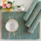 Chardin home Platzsets aus natürlicher Jute, 33 x 48 cm. Rustikale Tischsets im Bauernhaus-Design, Farben – natürliche Jute und Aqua-Türkis, 4 Stück