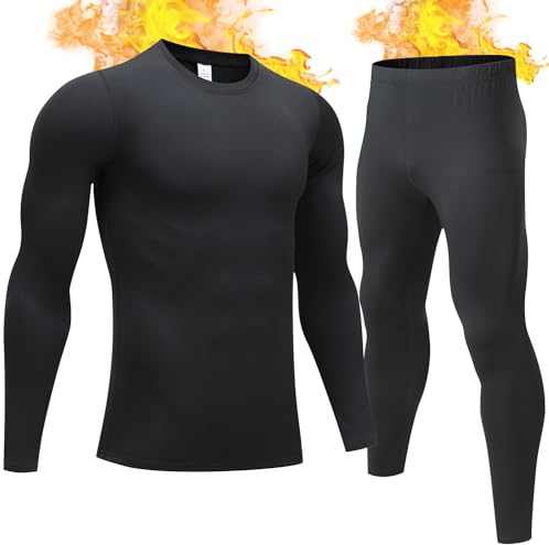 Thermal Underwear for Men Long Johns Set Fleece Lined Winter Cold Weather