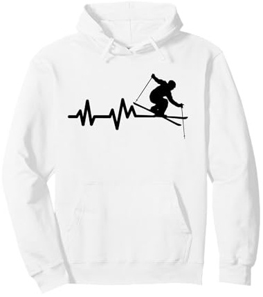 Skifahrer Herzschlag Skifahren Ski Pullover Hoodie