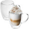 INTIRILIFE 2X Doppelwandige Thermo Gläser Set -250-300ml- Mundgeblasen isoliert für Espresso Cappuccino, Teegläser Kaffeegläser Latte Macchiato Tassen, Schwebeeffekt mit Henkel