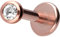 PIERCINGLINE Titan Labret Stecker Gewinde KRISTALL kristallklar Roségoldfarben 2 x 1,2 x 6 mm Piercing Ohr Lippe Nase