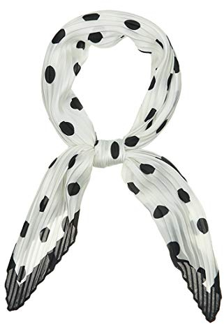 sourcing map Damen 50er Jahre Rhombus Taschentuch Bandana Stirnbänder Plissee Polka Dots Halstuch Kopftuch Weiß Schwarz 102 x 45cm