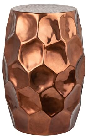 invicta INTERIOR Handgefertigter Beistelltisch Organic Orient 46cm Kupfer Hammerschlag Design