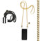 Jalouza Handykette, Kordel & Hülle Bundle kompatibel mit iPhone 12 Pro Max - Gliederkette in Gold und Kordel in Farbe Schwarz-Gold Plus Handyhülle zum umhängen