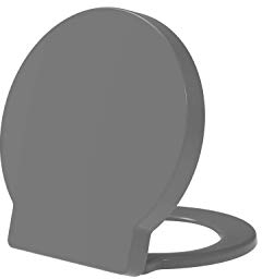Round Soft Close Toilet Seat Quick Release Top or Bottom Fix 400 x 420 (Grey)