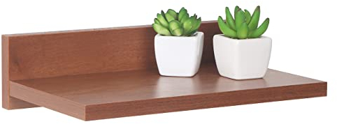 RICOO Wandregal 30 x 8 x 19 Braun Rustikal Eiche, Spanplatte aus Holz, Hängereral WM057-ER, Regal Wand, Bücherregal Bilderregal Fotoregal Küchenregal Hängend Wandboard Regalbrett Schweberegal