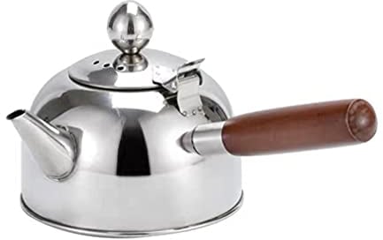 FRCOLOR 500ml Stainless Steel Tea Pot Stove Top Tea Kettle with Wooden Handle Coffee Kettle Flat Bottom Kettle Warmer Teakettle for Stovetop