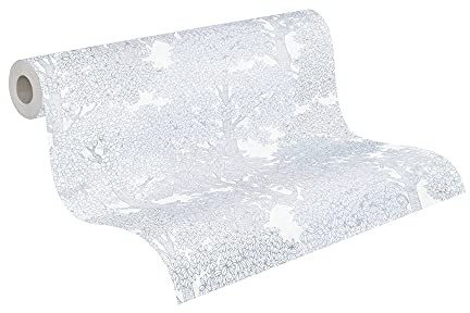 Architects Paper Waldtapete Floral Impression Tapete natürlich PVC-freie Vliestapete grau weiß matt glatt 377536 37753-6, 10.05 m x 0.53 m