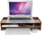 Dpofirs Monitor Stand Wooden, Multifunctional Wooden Office Desk Organiser Desktop Computer Screen Riser for Laptop Notebook Monitor, 7.5 * 7.5cm Laptop Stand DIY Style Stitching(Cherry wood)