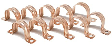 10 x fiXte Copper Saddle Clip Brackets Pipe Fixing Clips Plumbing DIY 22mm
