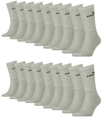 PUMA Sportsocken Tennissocken Crew Tennis Socken Unisex für Damen und Herren 18 Paar, Farbe:400 - grey, Socken & Strümpfe:39-42