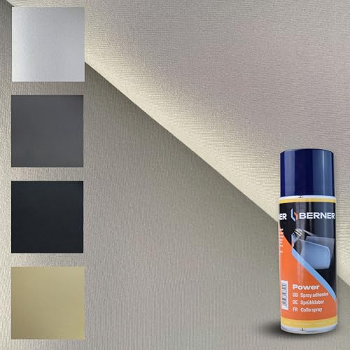 TENDAGGIMANIA Tela para tapizar Techo de Coche Kit + Pegamento Spray - Modelo Terciopelo - Color Gris 183 - Medida L.3 MT X H.1,5 MT - Tela para Techo de Coche