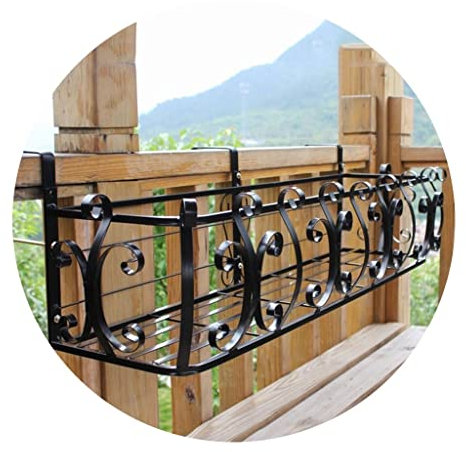 Portavasi Vasi e Accessori per Piante Portafiori da Balcone in Ferro Battuto Supporto per Fioriera Pensile per Ringhiera Supporto per Piante Fiori Forte Portante Scaffali Porta Piante