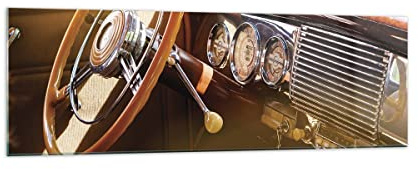 ARTTOR Bilder auf Glas 160x50cm Wandbild Glasdruck Autos Vintage - 4939