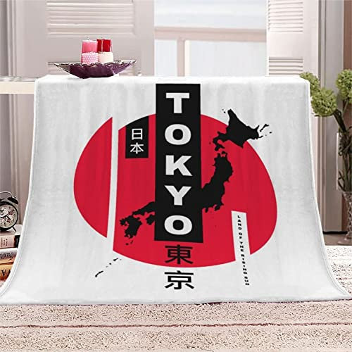 Kuscheldecke flauschig Flanell 130x150cm 3D Tokio Decke Fleecedecke Weich Decken Mikrofaser Wohndecke Tagesdecke Sofadecke & Couchdecke Decke Sofa & Bett, für Kinder Erwachsene