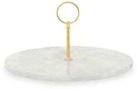 Premier Housewares Gray Marble Cake Stand/Sturdy Gray Marble/Sublime Veining Cupcake Stand