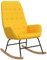 vidaXL Schaukelstuhl Schwingstuhl Relaxsessel Schaukelsessel Sessel Schwingsessel Relaxstuhl Polstersessel Polsterstuhl Wohnzimmer Senfgelb Stoff