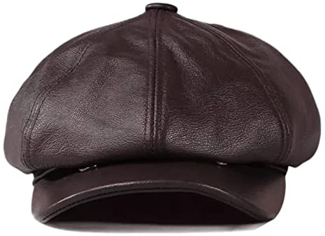 DongBao Herren Schirmmütze aus Leder Schiebermütze Mann Baskenmütze Gatsby Newsboy Flatcap Herren Barett Cap Leder Kappe