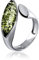 Ring edler grüner Bernstein in Sterling Silber 925, Silberring grüner Bernstein, verstellbare Größe 17.5-18.5, Designer Jewelry (17.5)
