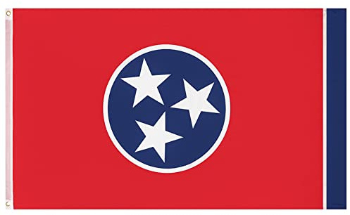 MUWO Flagge America Edition 90 x 150 cm, doppelseitige Gartenflagge, wetterfeste Fanflagge, Fußballflagge Polyester der 50 Vereinigten Staaten, USA-Bundesstaaten mit Ösen (Tennessee)