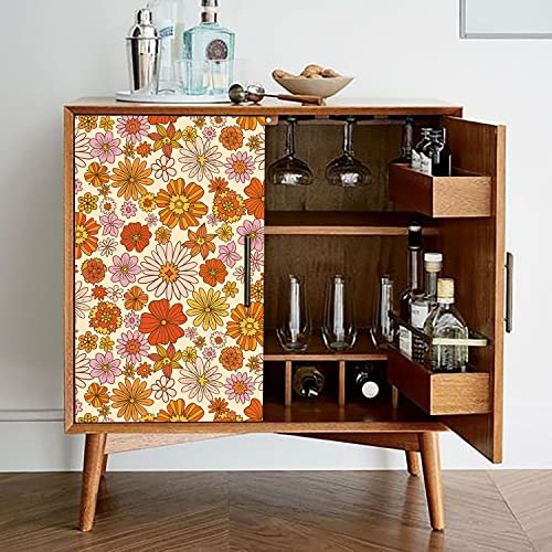 funlife Peel and Stick Wallpaper Decals, Self Adhesive Furniture Sticker, Contact Paper with Back Adhesive for Wall, Drawer, Urban Contemporary Flower A
