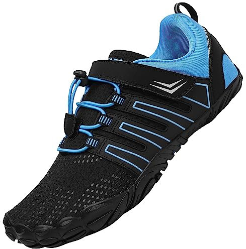 SAGUARO Barefoot Hombre Mujer Zapatillas de Trail Running Ligeras Cómodas Minimalistas Zapatos Descalzos, Azul 44